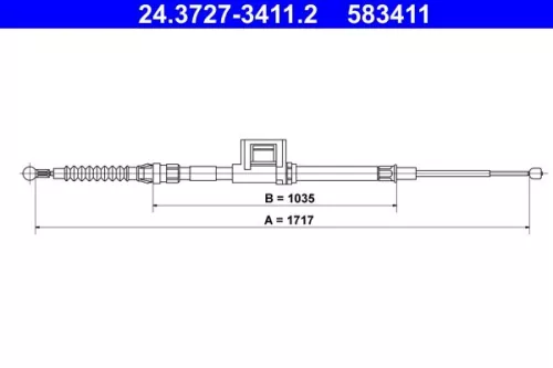 Kabeltrek, parkeerrem ATE 24.3727-3411.2)