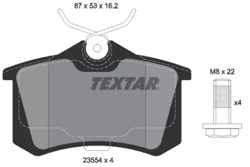 Brake Pad Set, disc brake TEXTAR 2355406)