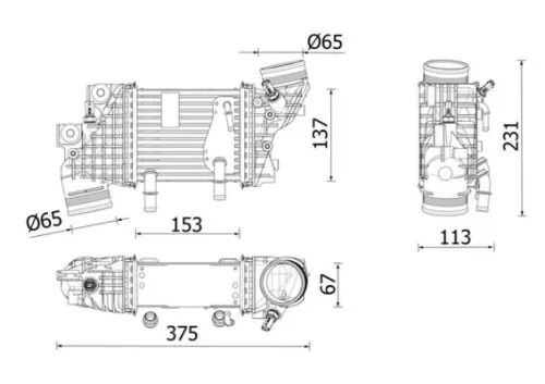 Laadluchtkoeler MAHLE CI 663 000P)