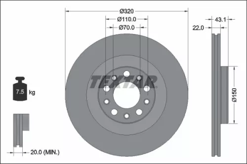 Remschijf TEXTAR 92337803)