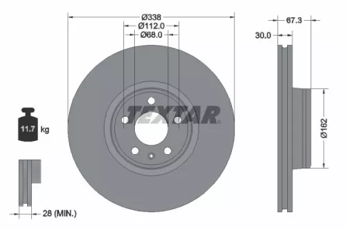 Remschijf TEXTAR 92345505)