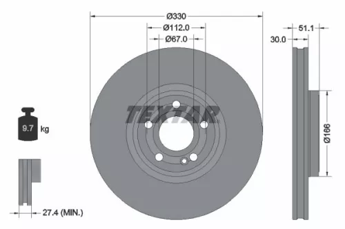 Remschijf TEXTAR 92323305)