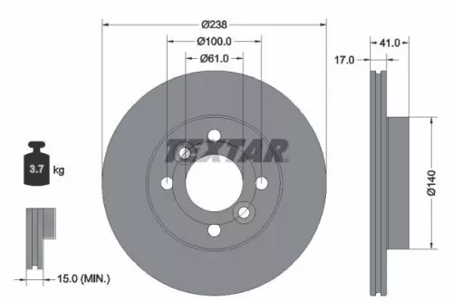 Remschijf TEXTAR 92350903)