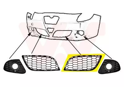 Ventilatierooster, bumper VAN WEZEL 0113595)