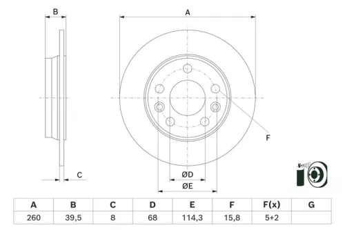 Remschijf BOSCH 0 986 479 H69)