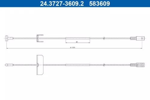 Kabeltrek, parkeerrem ATE 24.3727-3609.2)