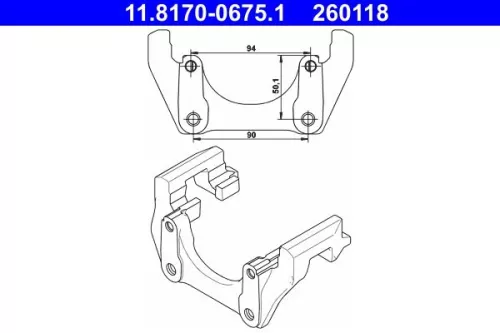 Bracket, brake caliper ATE 11.8170-0675.1)