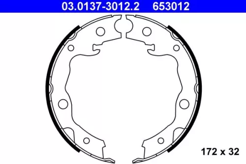 Remblokkenset, parkeerrem ATE 03.0137-3012.2)