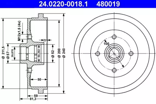 Remtrommel ATE 24.0220-0018.1)