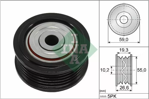 Ombuigings-/geleidingspoelie, V-geribbelde riem Schaeffler INA 532 0860 10)