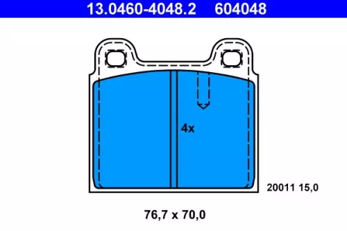 Brake Pad Set, disc brake ATE 13.0460-4048.2)