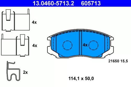 Brake Pad Set, disc brake ATE 13.0460-5713.2)