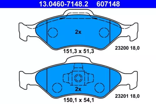 Brake Pad Set, disc brake ATE 13.0460-7148.2)