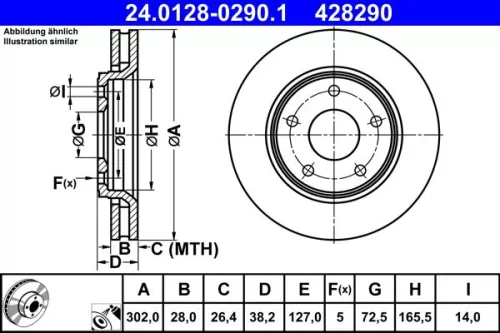 Brake Disc ATE 24.0128-0290.1)