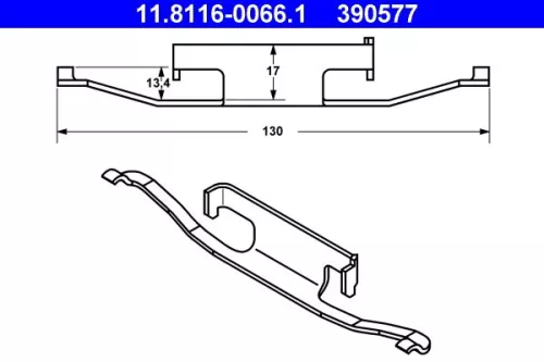 Veer, remklauw ATE 11.8116-0066.1)