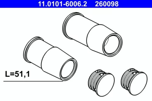 Geleidebusset, remklauw ATE 11.0101-6006.2)
