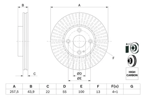 Remschijf BOSCH 0 986 479 E56)