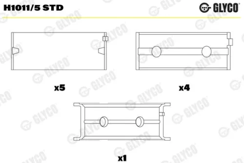 Krukaslager GLYCO H1011/5 STD)