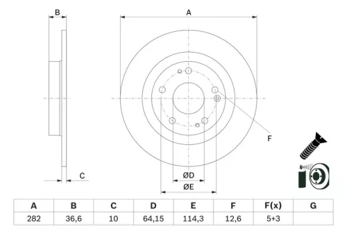 Remschijf BOSCH 0 986 479 G90)