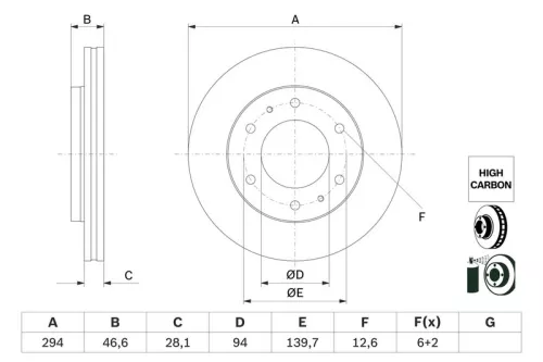 Remschijf BOSCH 0 986 479 E93)