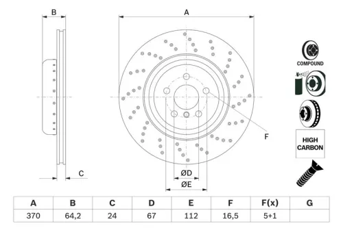 Remschijf BOSCH 0 986 479 G13)