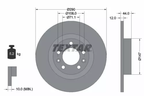 Remschijf TEXTAR 92238003)