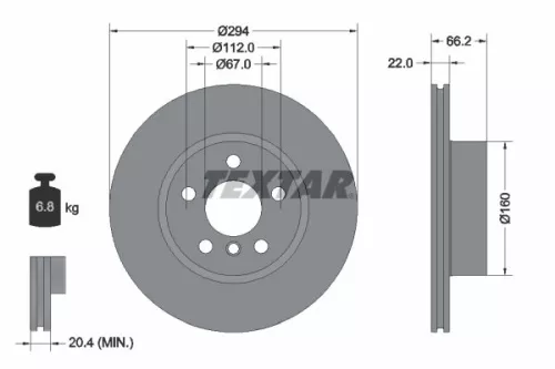Remschijf TEXTAR 92327005)