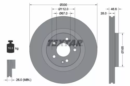 Remschijf TEXTAR 92151005)