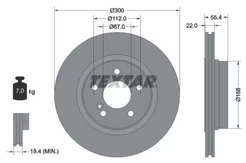 Remschijf TEXTAR 92176203)