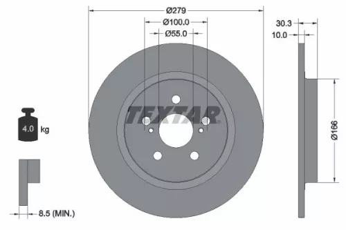 Remschijf TEXTAR 92228303)