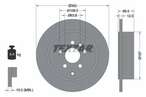 Remschijf TEXTAR 92162703)