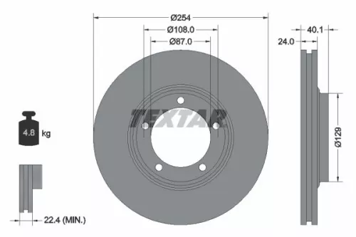 Remschijf TEXTAR 92234500)