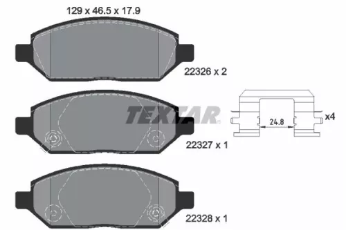 Brake Pad Set, disc brake TEXTAR 2232601)