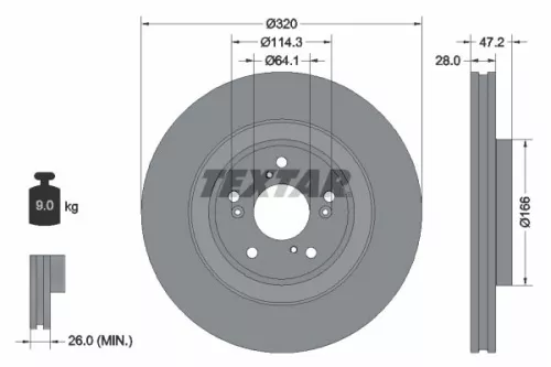 Remschijf TEXTAR 92306203)
