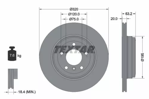 Remschijf TEXTAR 92122703)