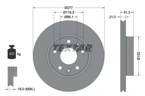 Remschijf TEXTAR 92115703)