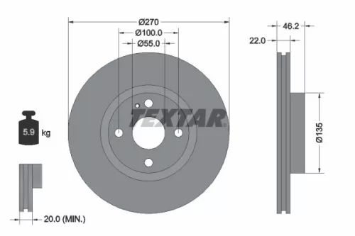Remschijf TEXTAR 92175903)