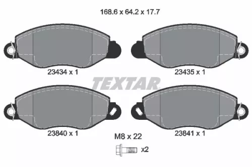 Brake Pad Set, disc brake TEXTAR 2343401)