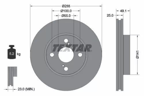 Brake Disc TEXTAR 92125903)