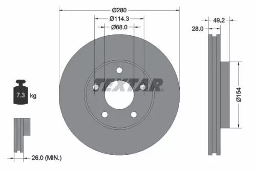 Remschijf TEXTAR 92109403)