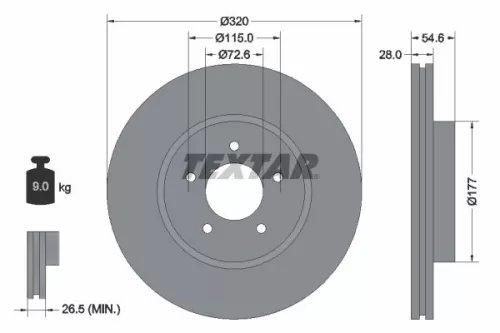 Remschijf TEXTAR 92235403)
