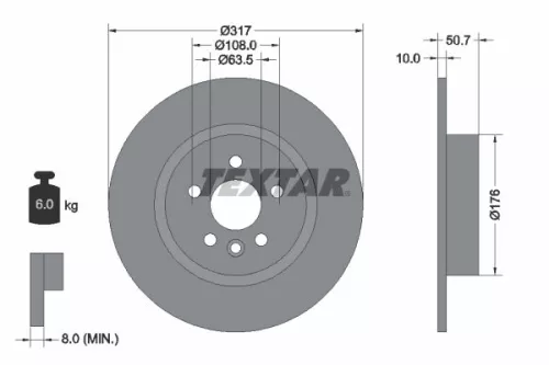 Remschijf TEXTAR 92300403)