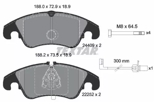Brake Pad Set, disc brake TEXTAR 2440903)