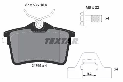 Brake Pad Set, disc brake TEXTAR 2476501)