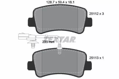 Brake Pad Set, disc brake TEXTAR 2511201)