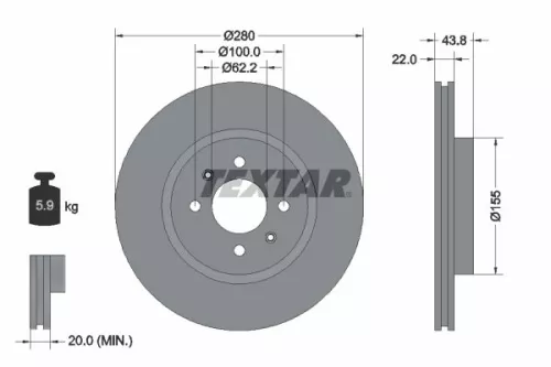 Remschijf TEXTAR 92288303)