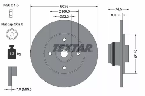 Brake Disc TEXTAR 92154003)