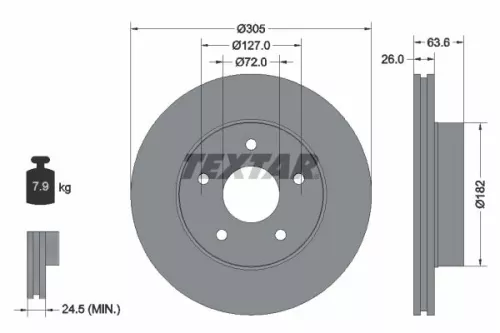 Remschijf TEXTAR 92113600)
