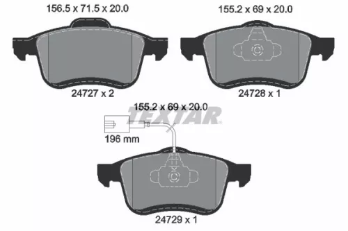 Brake Pad Set, disc brake TEXTAR 2472701)