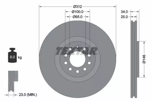 Remschijf TEXTAR 92098505)